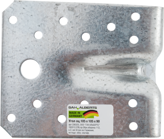 Угол крепежный усиленный KUU GAH ALBERTS 105x105x90x3