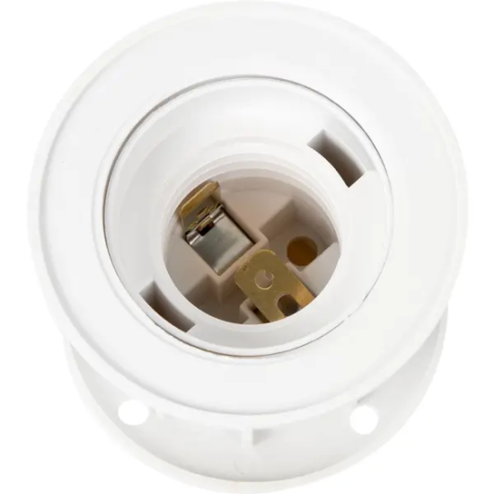 Патрон пластиковый Е27 для подвесных светильников цвет белый