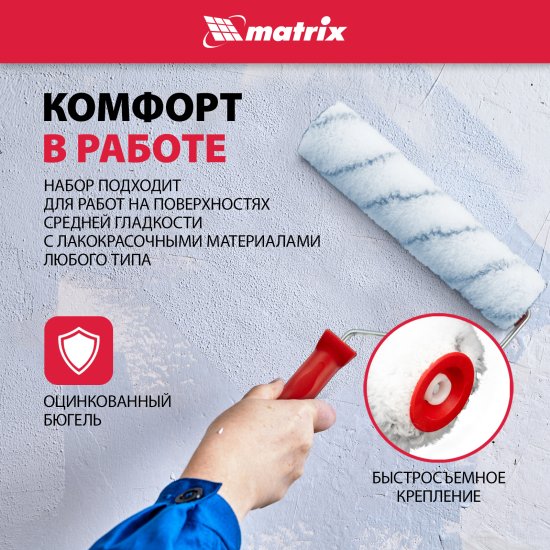 Набор малярный Matrix валик 250 мм и кювета