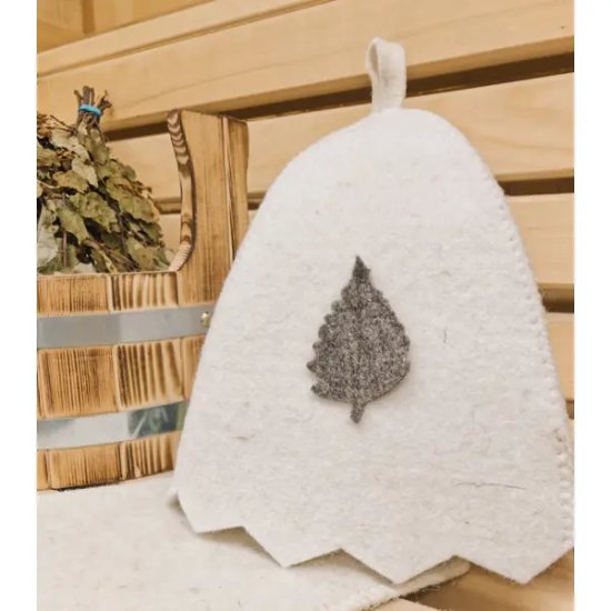 Шапка для бани ГлавБаня цвет белый