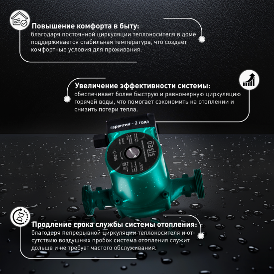 Циркуляционный насос Oasis 25/6 180 мм с гайками 1