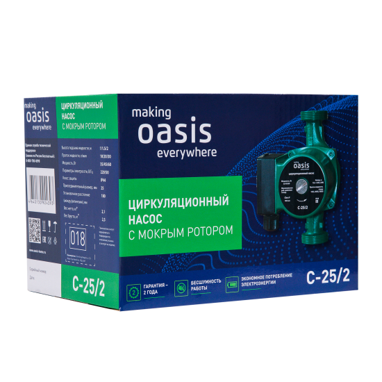 Циркуляционный насос Oasis 25/2 180 мм с гайками 1