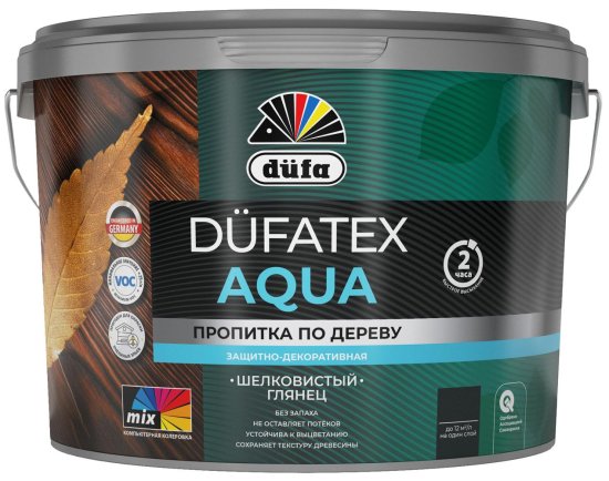 Пропитка для дерева Dufa Dufatex Aqua акриловая глянцевая цвет белый 5 л
