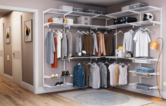 Полка сетчатая Larvij 120.3x40.6 см металл цвет белый