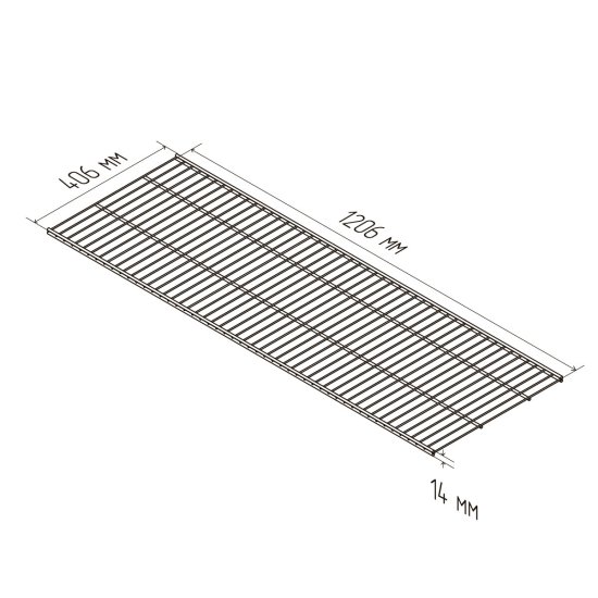 Полка сетчатая Larvij 120.3x40.6 см металл цвет белый