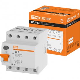Узо TDM ELECTRIC ВД1-63 4Р 80А 300мА