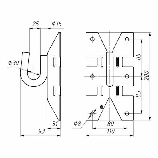 Крюк универсальный ВК CS 16