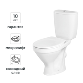 Унитаз-компакт Cersanit Trento S-KO-TR011-3/6-PL-w, горизонтальный выпуск двойной слив