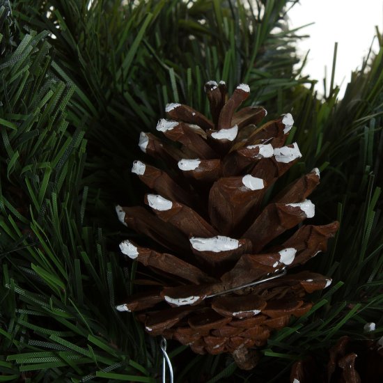 Еловая гирлянда «Заснеженная с шишками» 270 см