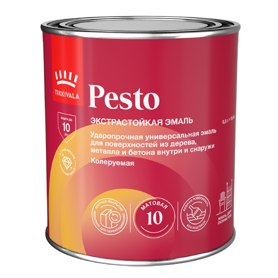 Эмаль Tikkivala Pesto 10 матовая прозрачная база С 0.9 л