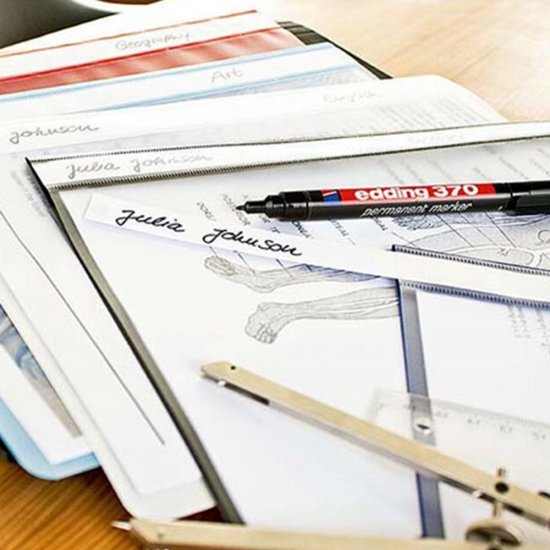 Маркер перманентный Edding 370 черный грифель 1 мм