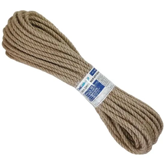 Веревка джут 6 мм цвет золотисто-коричневый 20 м/уп.