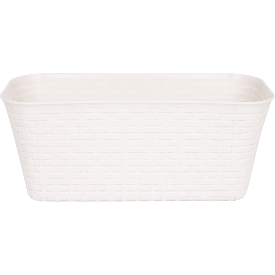 Ящик балконный Idea Ротанг 40x18x16 см v11 л пластик белый