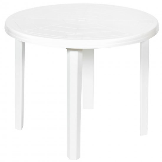 Стол садовый круглый 90x90x71.5 см пластик белый