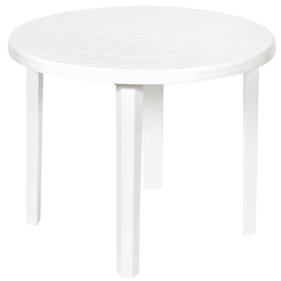 Стол садовый круглый 90x90x71.5 см пластик белый