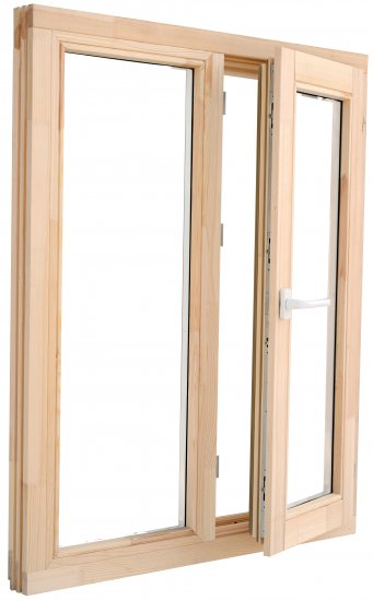 Окно деревянное двустворчатое сосна 1160x970 мм (ВхШ) однокамерный стеклопакет цвет натуральный