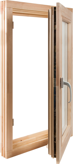 Окно деревянное одностворчатое сосна 960x580 мм (ВхШ) поворотное однокамерный стеклопакет цвет натуральный