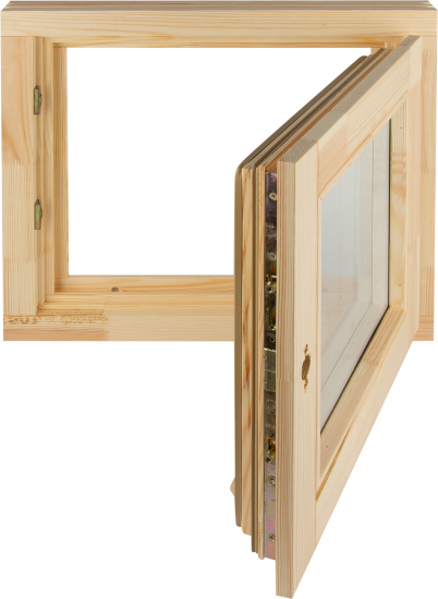 Окно деревянное одностворчатое сосна 580x580 мм (ВхШ) поворотное однокамерный стеклопакет цвет натуральный