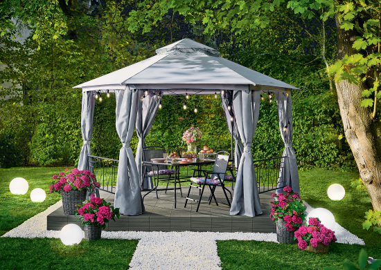 Шатер садовый Naterial Антрацит Нью 4x4x2.75 м сталь серый