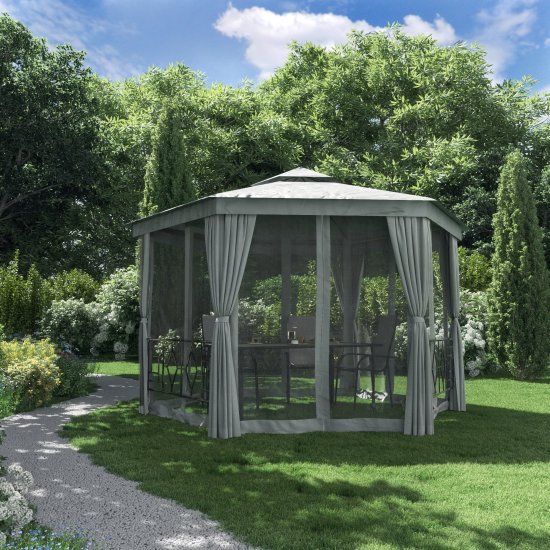 Шатер садовый Naterial Антрацит Нью 4x4x2.75 м сталь серый