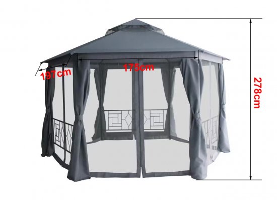 Шатер садовый Naterial Антрацит Нью 4x4x2.75 м сталь серый