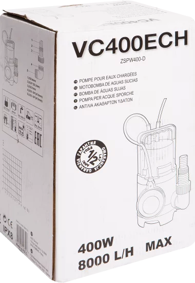 Насос погружной дренажный для грязной воды, 8000 л/час