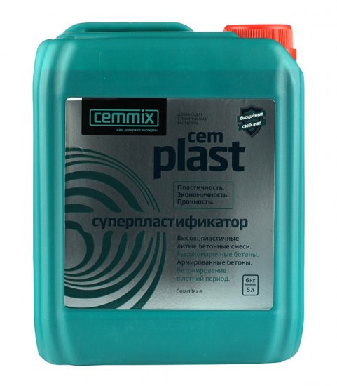 Добавка суперпластификатор для бетонов и растворов CemMix CemPlast 5 л