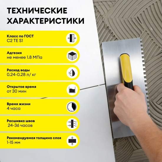 Клей для камня и керамогранита VetonitУльтра Фикс усиленный эластичный 25 кг