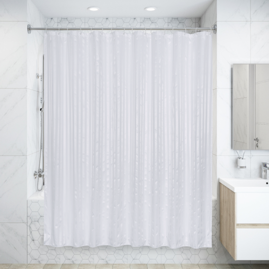 Штора для ванной Bath Plus 240x200 см полиэстер цвет белый