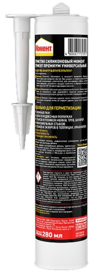 Герметик силиконовый Премиум Момент Гермент универсальный прозрачный 280 мл уксусный