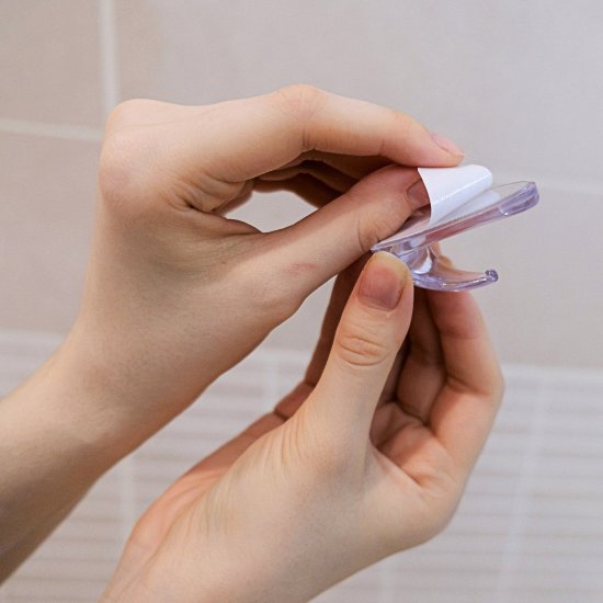 Крючок Tatkraft большой самоклеящийся 3 шт прозрачный