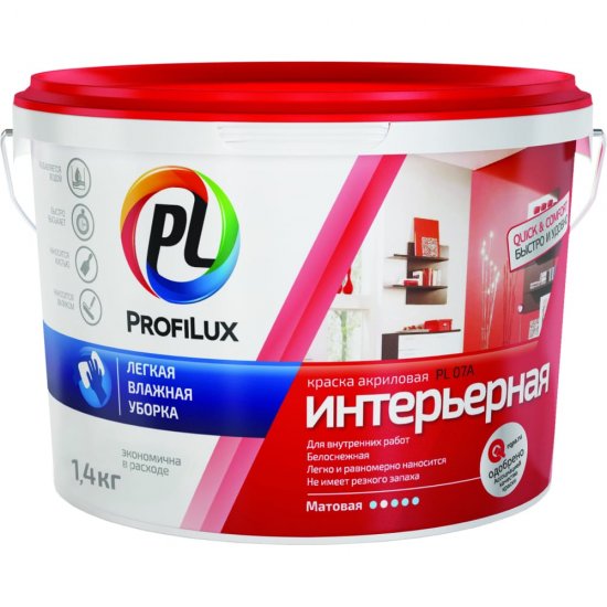 Влагостойкая акриловая краска Profilux ВД PL 07А