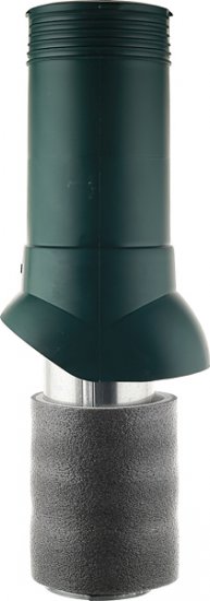 Вентиляционный выход Поливент изолированный d125х160 мм зеленый RAL 6020