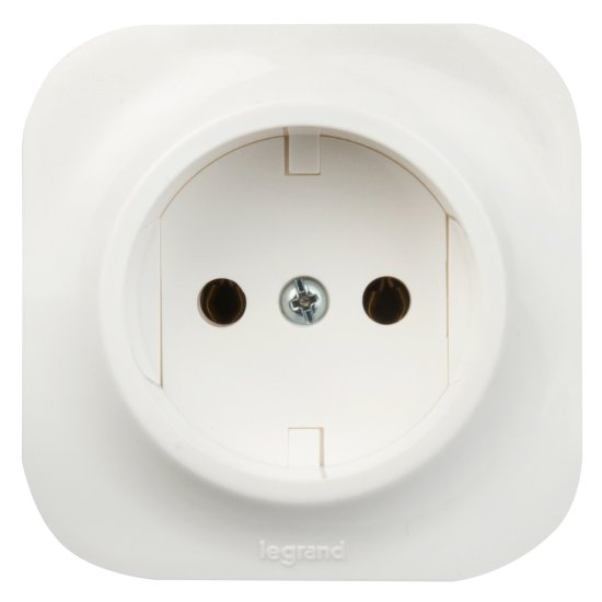 Розетка без заземления Legrand Quteo без шторок IP20 16А 250В винтовые зажимы накладной монтаж цвет белый