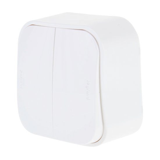 Выключатель накладной 2 клавиши Legrand Quteo IP20 10А 250В цвет белый