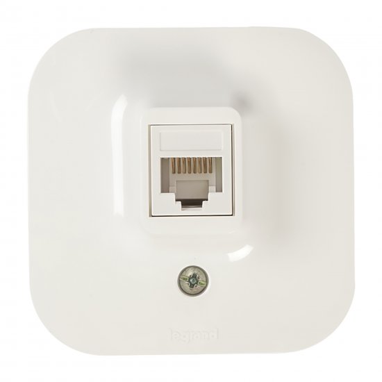 Розетка компьютерная RJ45 категория 5e UTP - Legrand Quteo - IP20 накладной монтаж - белый
