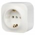 Розетка с заземлением - Legrand Quteo - со шторками IP20 16А 250В винтовые зажимы накладной монтаж - белый