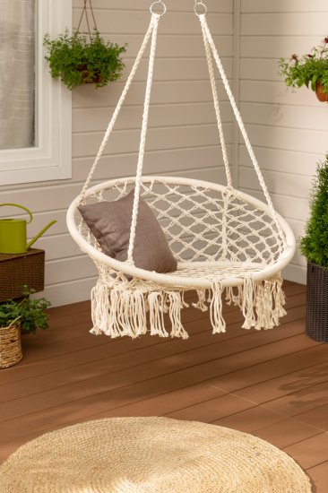 Гамак-кресло с бахромой 81x131 см хлопок (без опоры)
