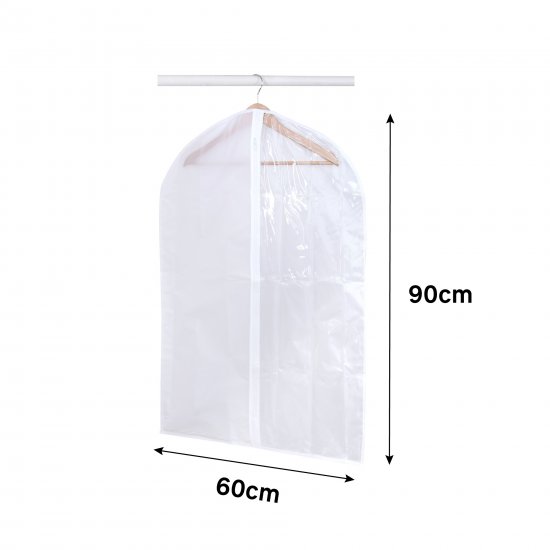 Чехол для одежды 60x90 см полиэстер цвет белый/прозрачный