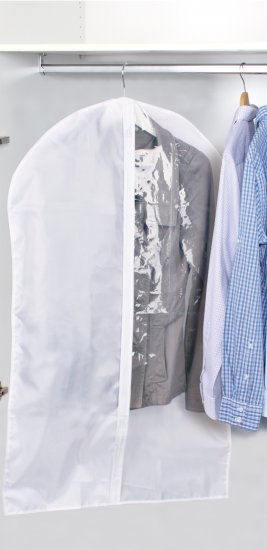 Чехол для одежды 60x90 см полиэстер цвет белый/прозрачный
