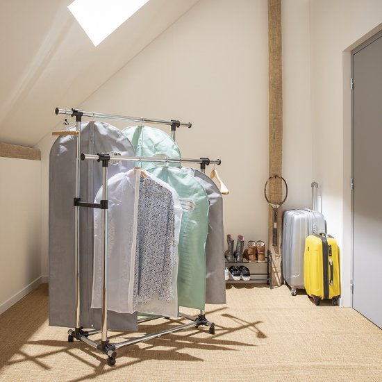 Чехол для одежды 60x90 см полиэстер цвет белый/прозрачный