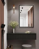 Зеркало для ванной Omega Glass NNB16 60x90 см прямоугольное цвет черный