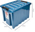 Контейнер Rox Box 58x35x39 см 70 л пластик с крышкой и роликами цвет синий