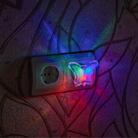 Ночник светодиодный Бабочка 0.5 Вт в розетку изменение цветов RGB