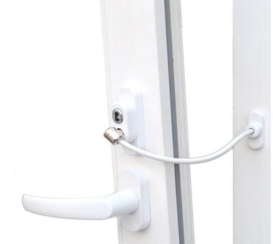 Ограничитель оконный тросовый с ключом WR