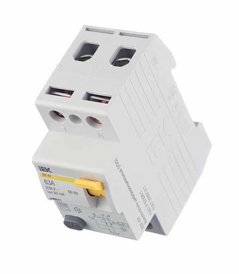 УЗО IEK Karat ВД1-63 63А 1P+N тип AC 30 мА 4,5 кА (MDV10-2-063-030)