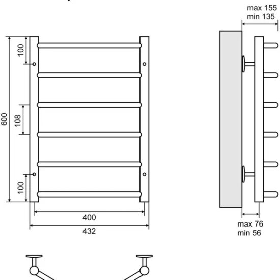 Полотенцесушитель водяной ТМ Вармо Нептун 40-60 1