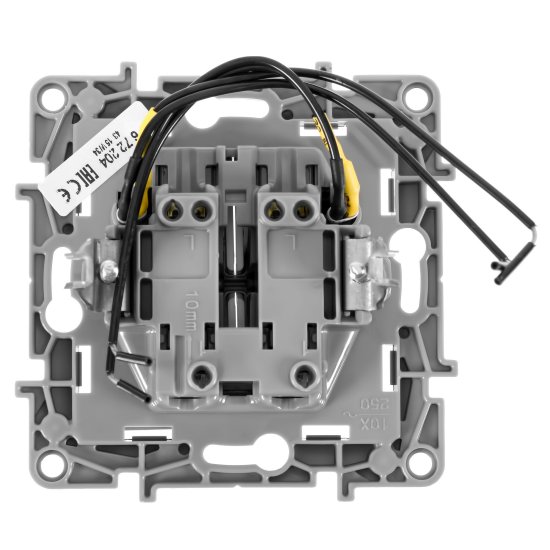 Выключатель двухклавишный с подсветкой/индикацией - Legrand Etika - 10А 250В безвинтовые зажимы - белый