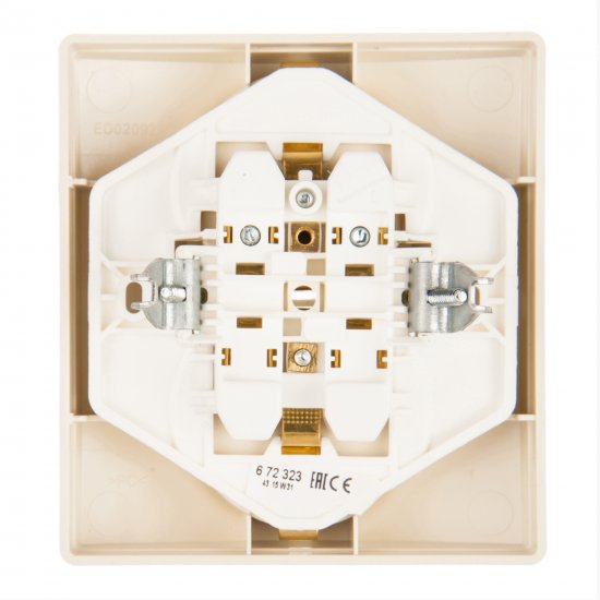 Розетка двойная с заземлением - Legrand Etika - без шторок в сборе 16А 250В винтовые зажимы - слоновая кость