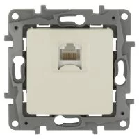 Розетка компьютерная RJ45 категория 5e UTP - Legrand Etika - слоновая кость
